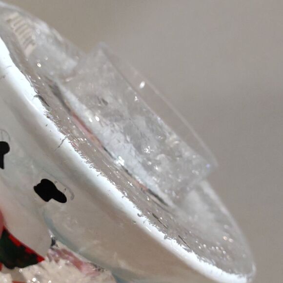 Vintage YANKEE CANDLE  SHADE Snowman Crackle Glass  Gorgeous.  Y4 - Picture 4 of 7